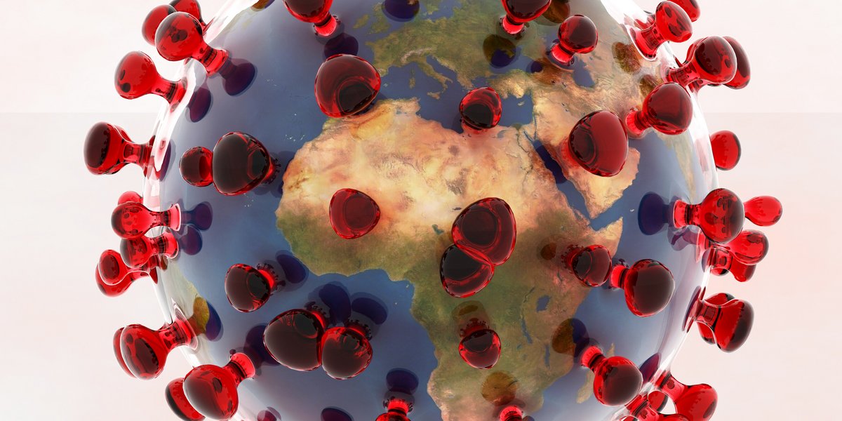 Illustration: Der Globus als Coronavirus