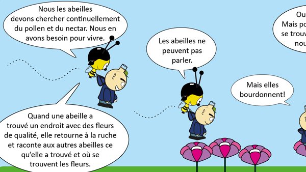 Comics qui explique la danse des abeilles