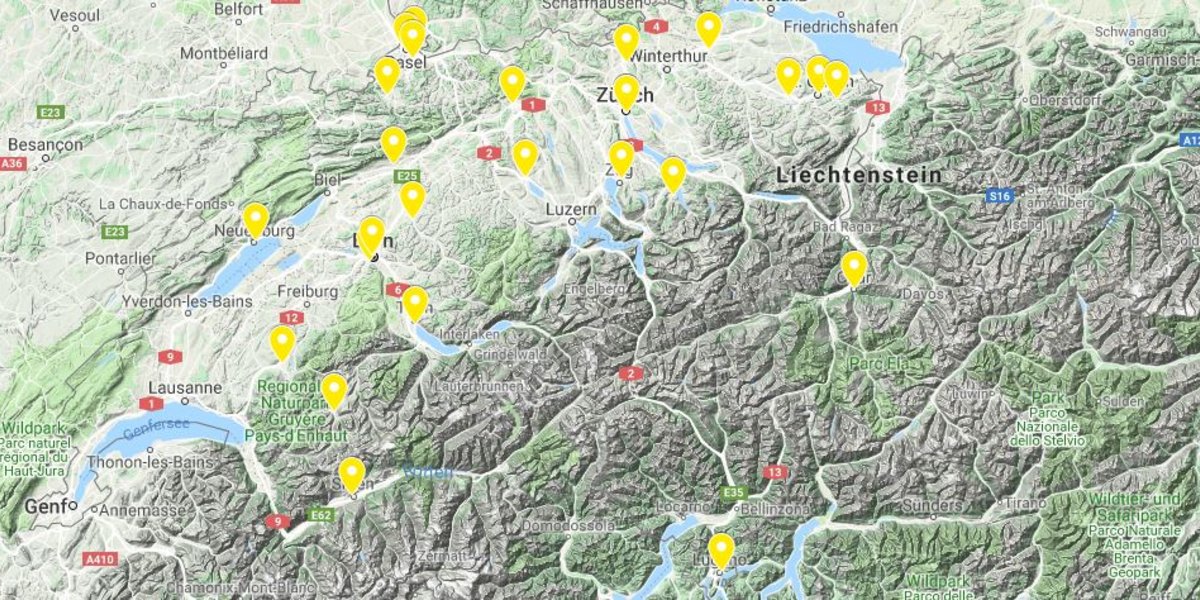 Google map: cities with participating classes in SOTM 2019