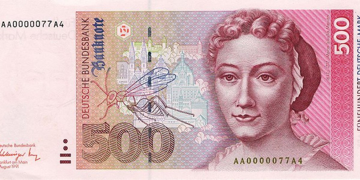 Banknote mit Maria Sibylla Merian