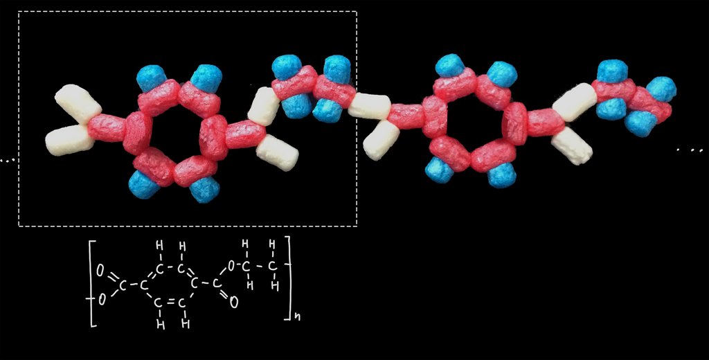 Modèle de polyéthylène téréphtalate en chips de maïs