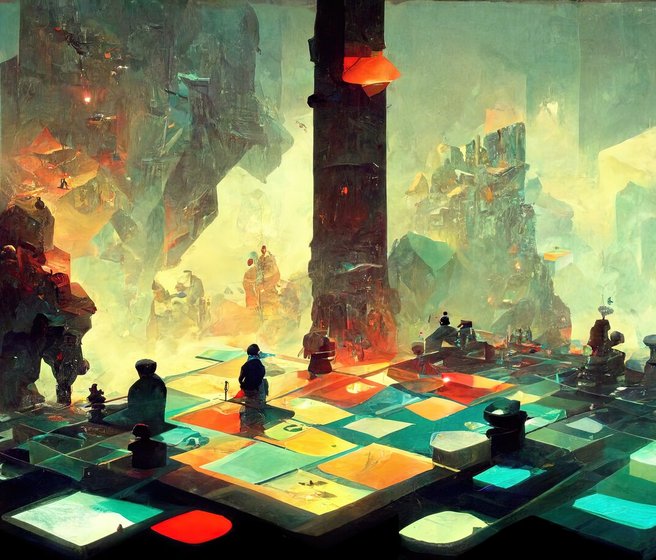 Fantasy-Welt in einem Computerspiel