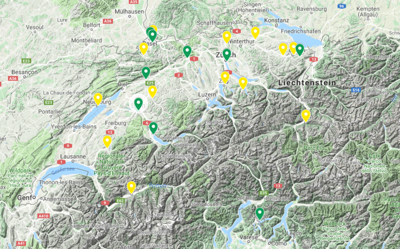 Google map: cities with participating classes in SOTM 2019