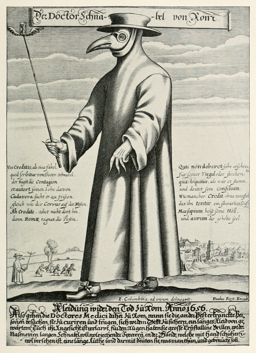 Kupferstich eines Pestarztes, etwa Mitte des 17. Jahrhunderts