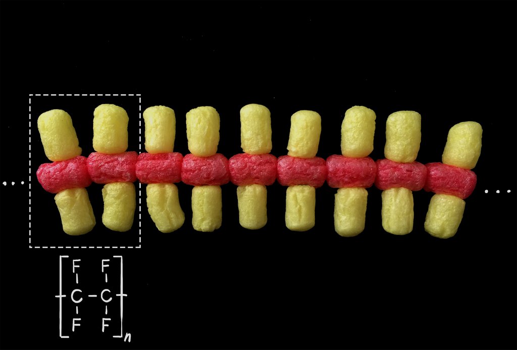 Polytetrafluorethylenmodell aus Mais-Flips