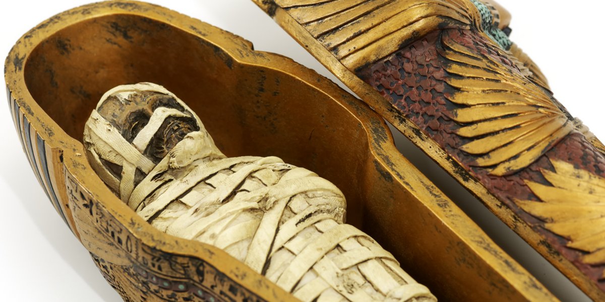 Diese ägyptische Mumie ruht schon mehrere Tausend Jahre in ihrem Sarg