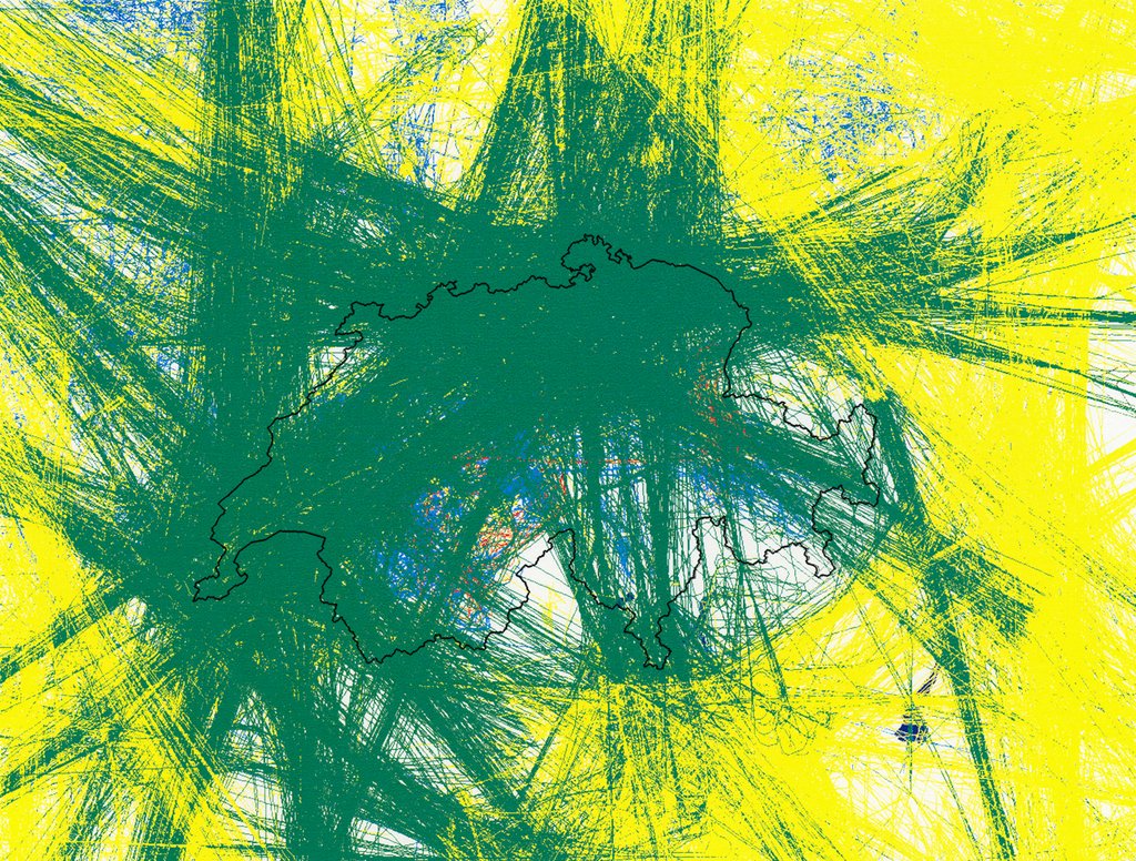 Flugbewegungen über der Schweiz