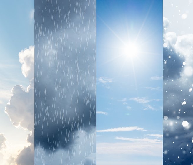 Collage à partir d'images montrant différentes situations météo