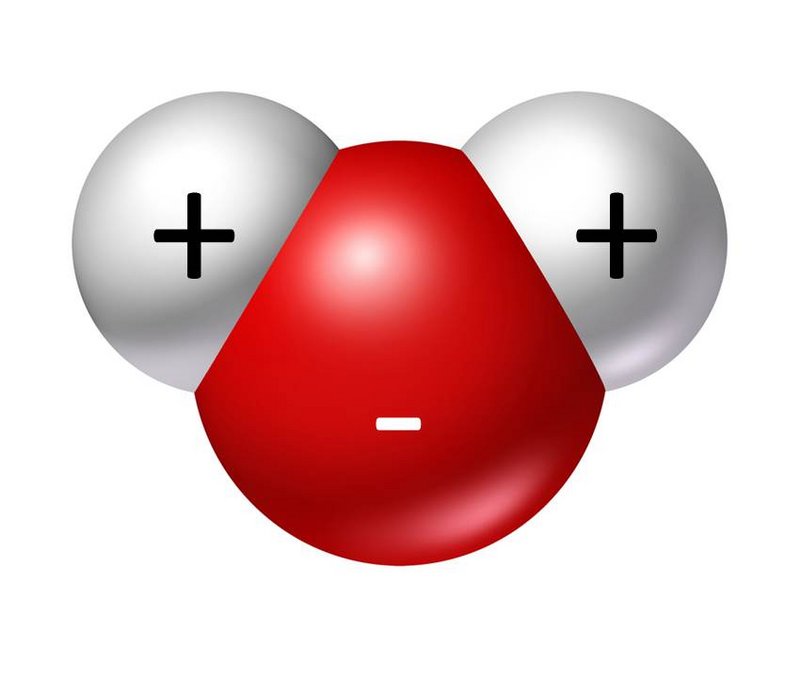 Modell eines Wassermoleküls.