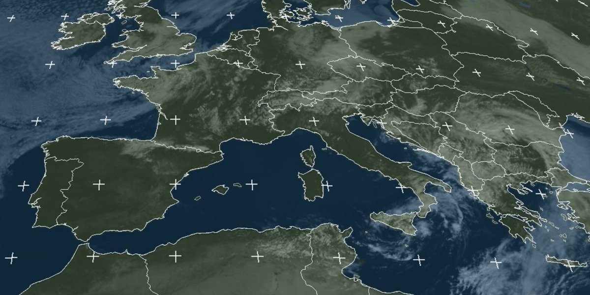Image satellite centrée sur la méditerranée
