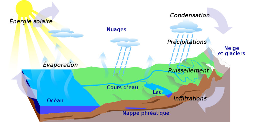 Illustration du cycle de l'eau