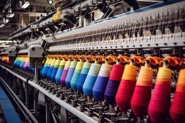 Spulen mit farbigem Garn für industrielle Textilmaschinen