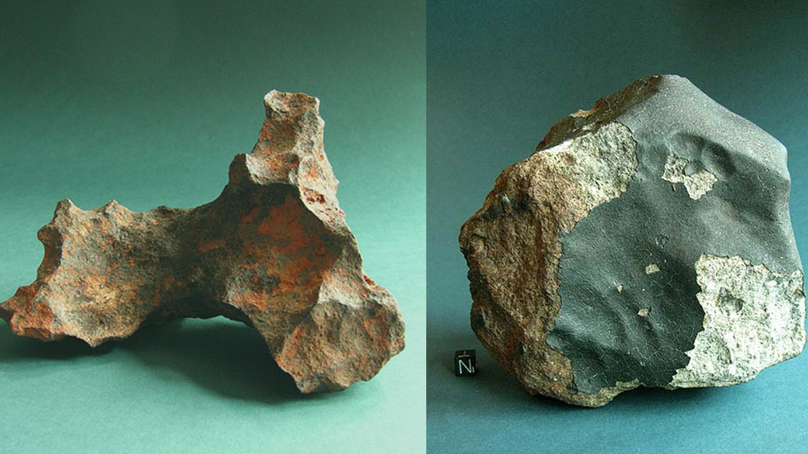 Zwei etwa Fausgrosse Meteoriten