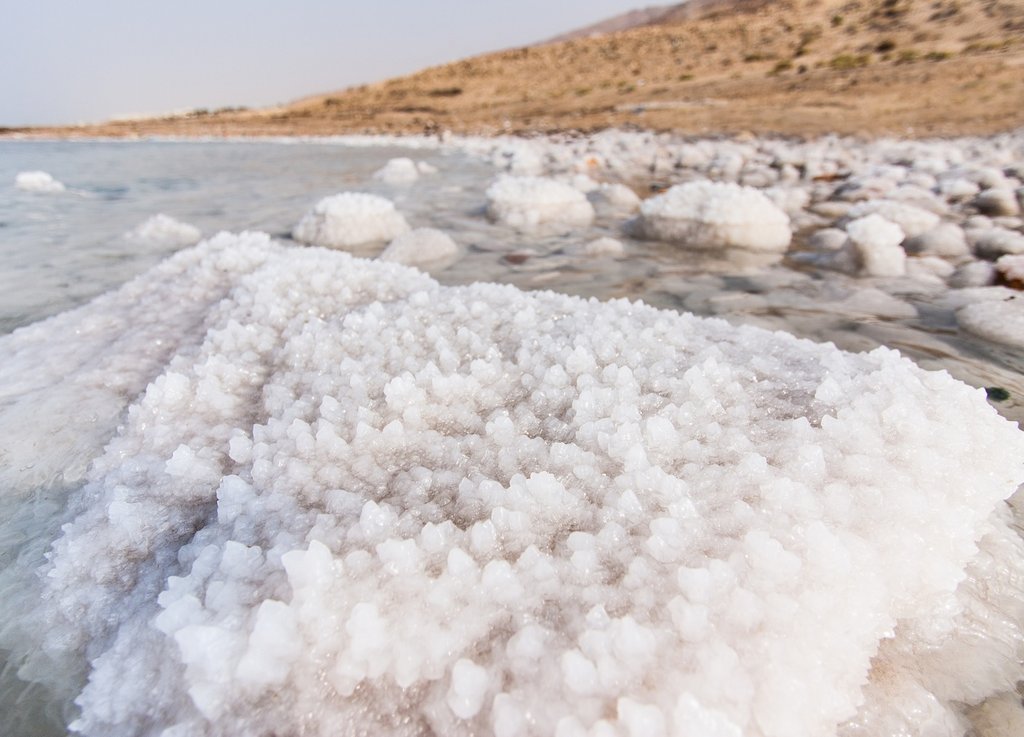 dépôt de sel près de la Mer Morte