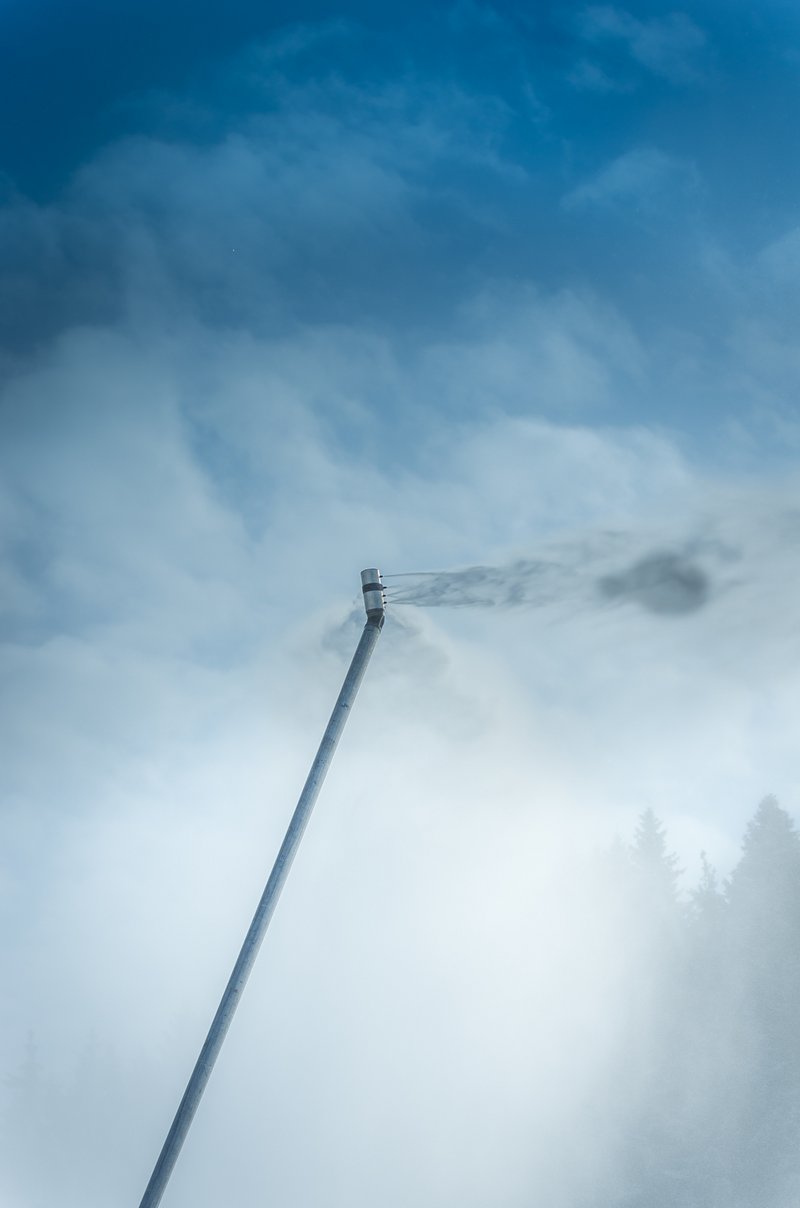 Une lance à neige en action