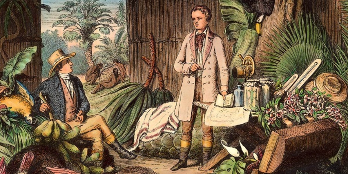 Alexander von Humboldt und sein Reisegefährte Aimé Bonpland im südamerikanischen Dschungel.