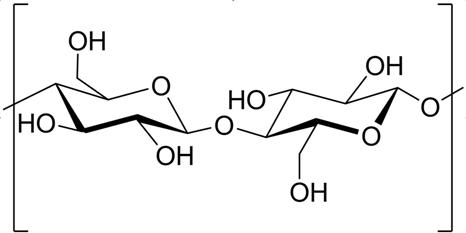 Das Traubenzucker-Molekül, die Untereinheit der Cellulose