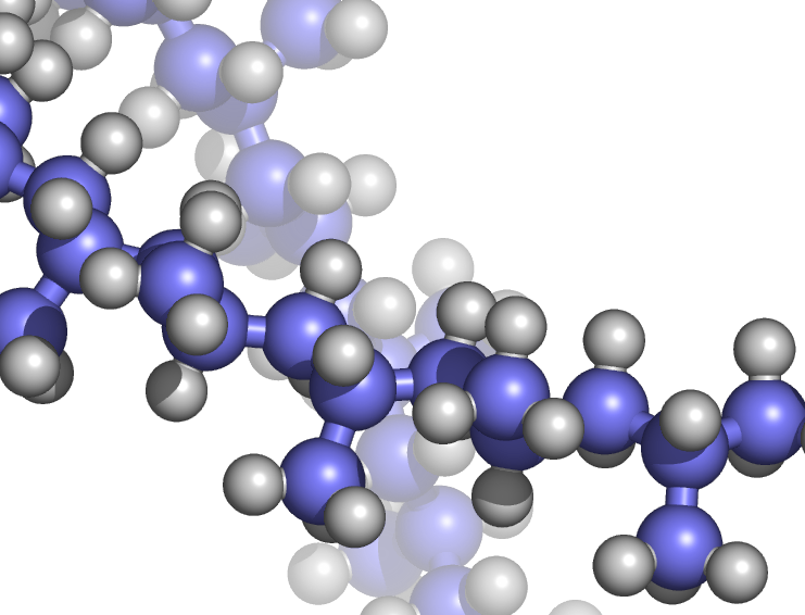 Arrangement régulier des éléments chimiques dans le polypropylène