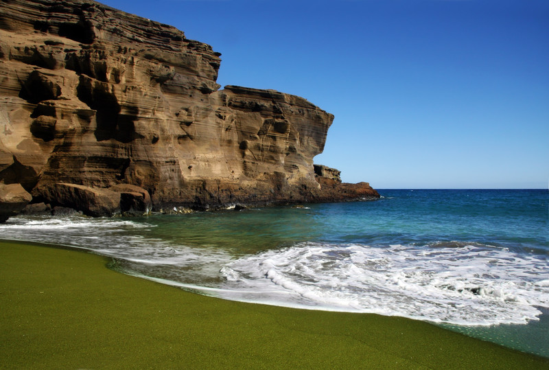 Grüner Strand auf Hawaii