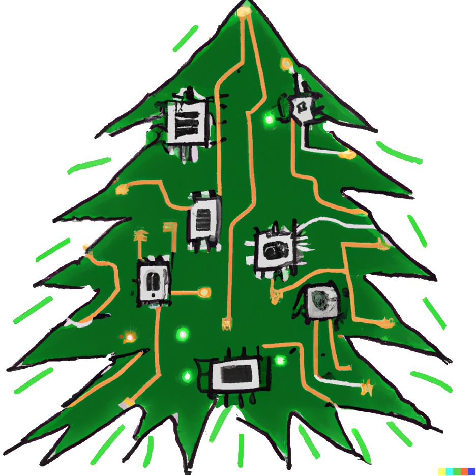 Digitale Zeichnung eines Weihnachtsbaums