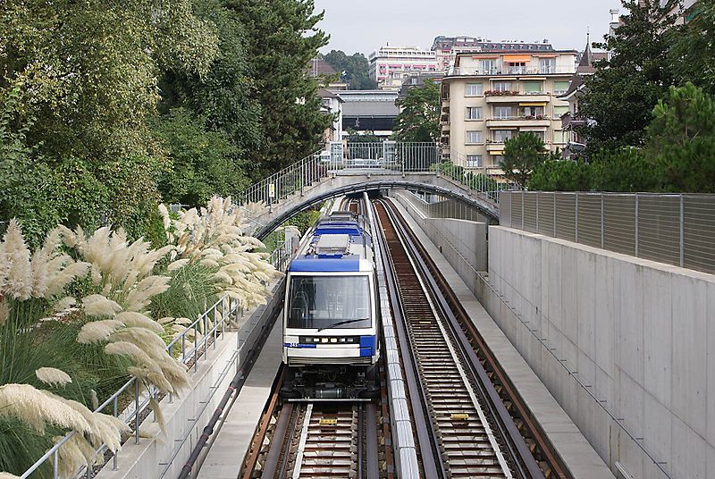 Die Métro-Linie m2 in Lausanne