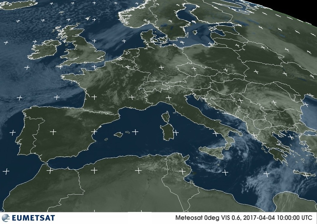 Image satellite centrée sur la méditerranée