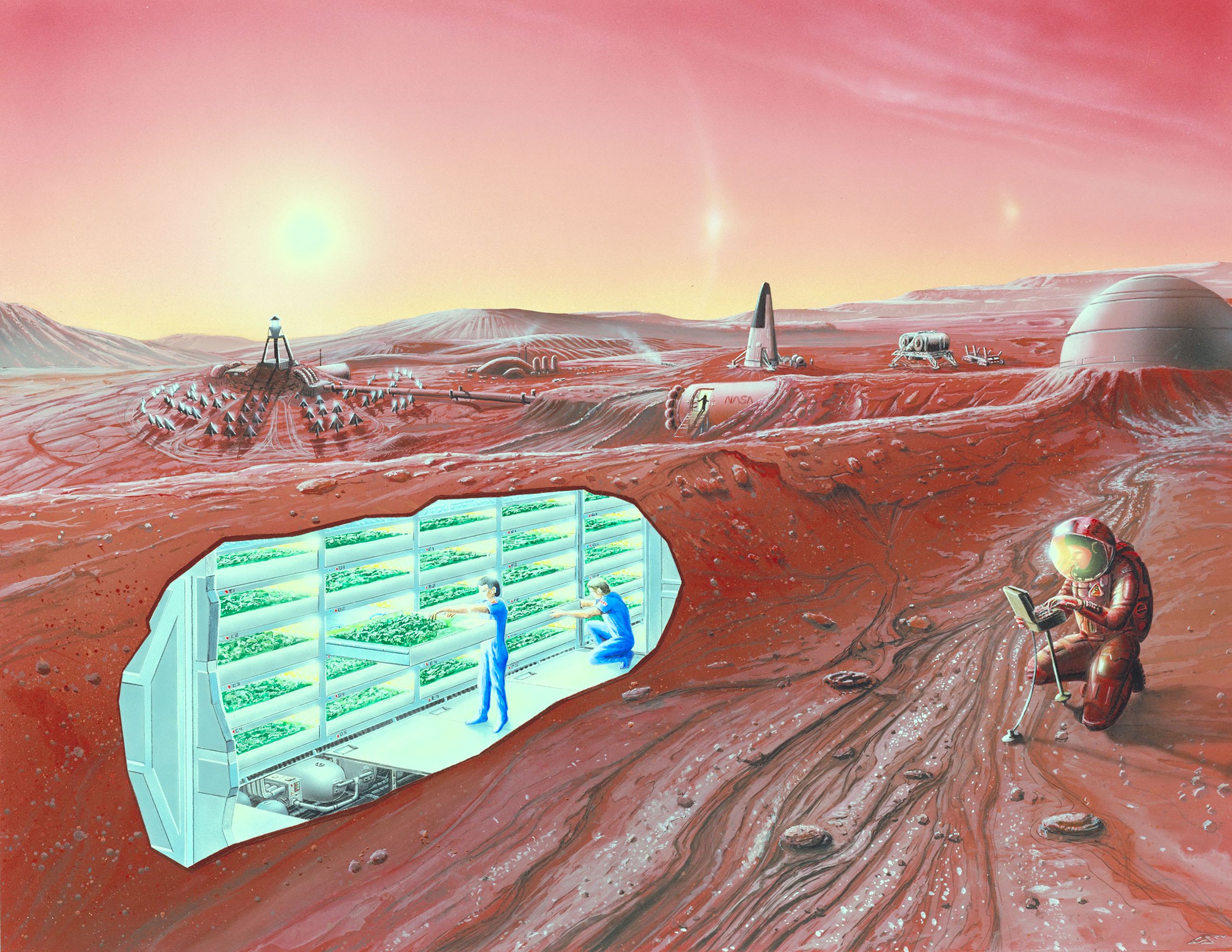Künstlerische Darstellung einer möglichen Mars-Kolonie