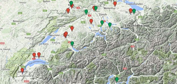 Google map: cities with participating classes in SOTM 2013