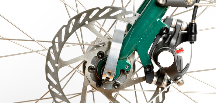 Frein à disque sur une roue de vélo