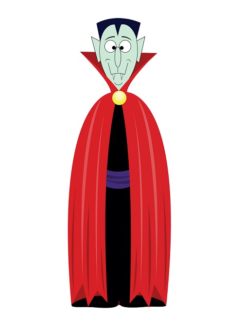 Dracula enveloppé dans sa cape
