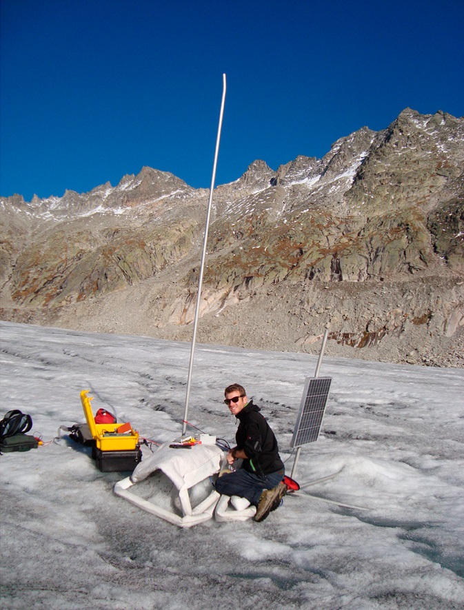 Messgeräte auf dem Gletscher