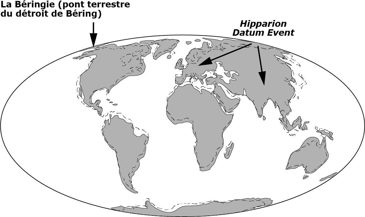 Carte paléogéographique montrant le monde tel qu’il était il y a 10 millions d’années