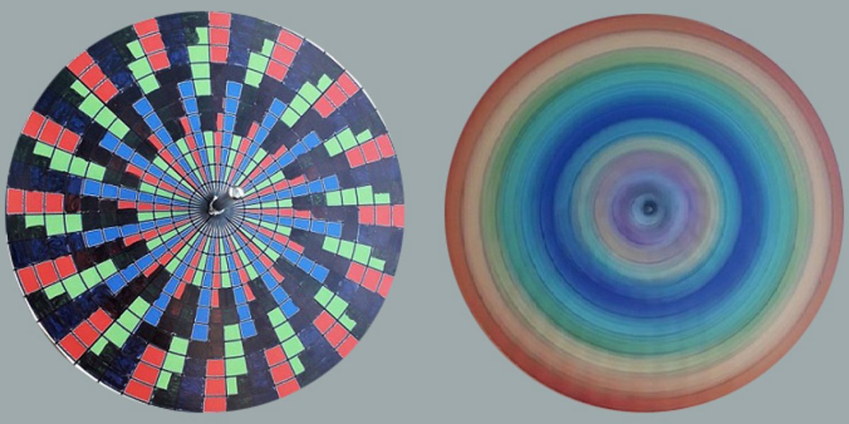 Cercle coloré statique et en rotation